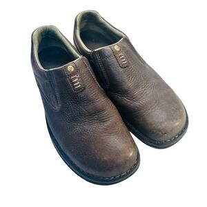 Merrell‎ Mens Brown Leather Slip On Loafers Moc Toe Casual Shoes J89547